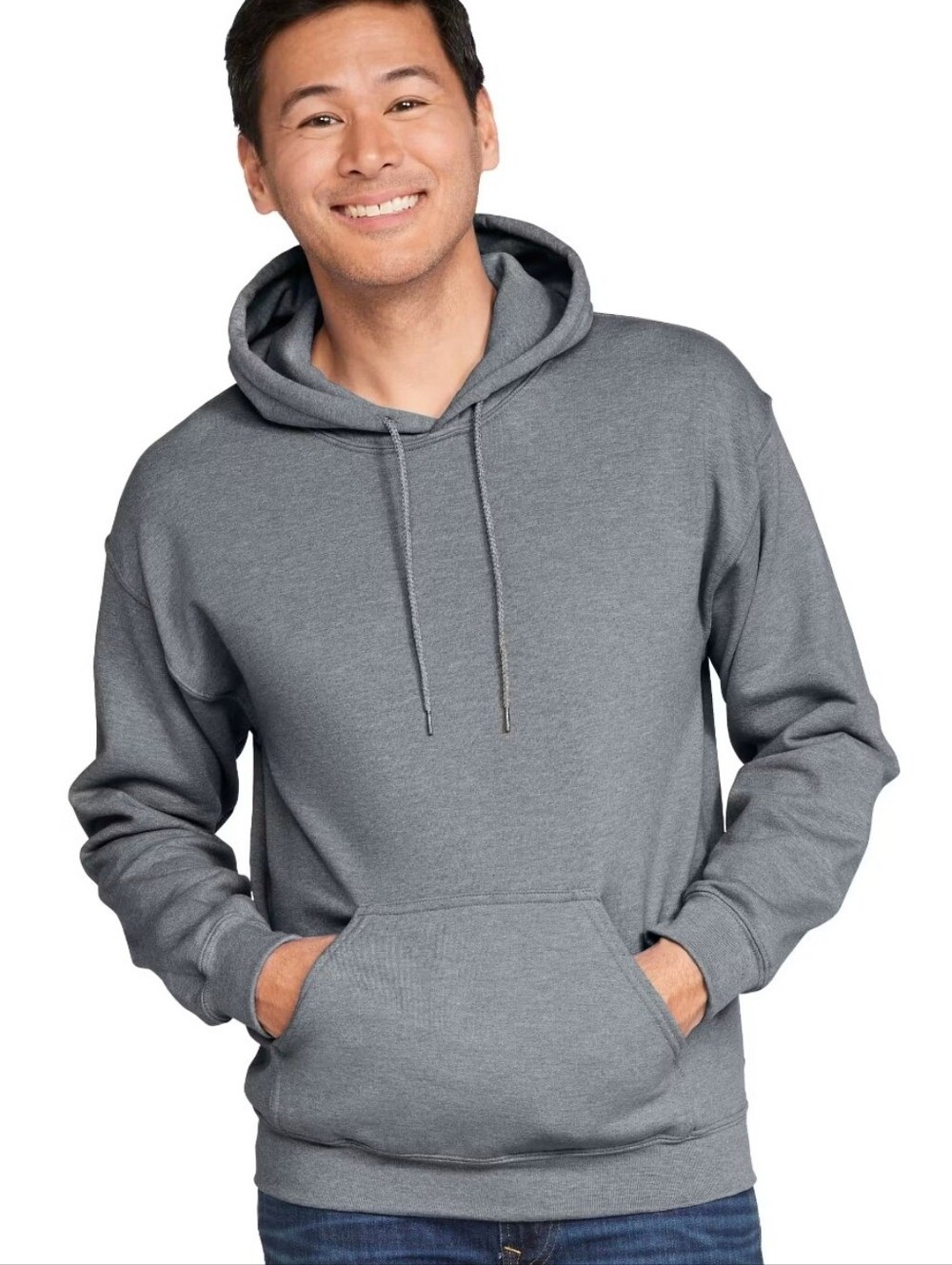 Classic Men's Heavy Long Sleeve Gray Hooded Pullover Sweatshirt - Gildan - 3XL
